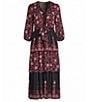 Nurture Petite Size 3/4 Sleeve V-Neck Belted Midi Dress - Image 4