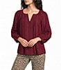 Nurture Petite Size Bracelet Sleeve Split V-Neck Top - Image 1