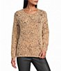 Nurture Petite Size Cheetah Print Long Sleeve Crew Neck Sweater - Image 1