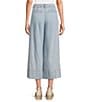 Nurture Petite Size Crop Palazzo Denim Jeans, Color:Light Medium Blue - Image 2