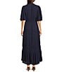 Nurture Petite Size Elbow Bubble Sleeve V-Neck Maxi Dress - Image 2