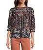 Nurture Petite Size Elbow Sleeve Crew Neck Top - Image 1