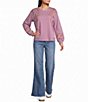 Nurture Petite Size Embroidered Long Sleeve Pullover - Image 3