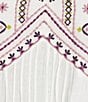 Nurture Petite Size Embroidered V-Neck Elbow Puff Sleeve Top, Color:White Sand - Image 4