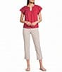Nurture Petite Size Flutter Sleeve V-Neck Top - Image 3