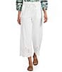 Nurture Petite Size High Rise Embroidered Pull-On Wide Leg Crop Pants - Image 1