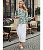 Nurture Petite Size High Rise Embroidered Pull-On Wide Leg Crop Pants - Image 6