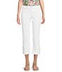 Nurture Petite Size High Rise Slim Cropped Pants, Color:White - Image 1
