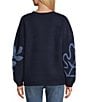 Nurture Petite Size Leaf Pattern Long Sleeve Crew Neck Sweater - Image 2
