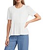 Nurture Petite Size Ruched Short Sleeve Crew Neck Top - Image 1