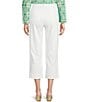 Nurture Petite Size Slub Stretch Denim High Rise Cropped Straight Leg Pants - Image 2