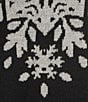 Nurture Petite Size Snow Flake Pattern Long Sleeve Crew Neck Sweater, Color:Black Snowflake - Image 4
