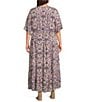 Nurture Plus Size V-Neck Short Sleeve Midi Dress, Color:Purple Ikat - Image 2
