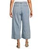 Nurture Plus Size Crop Palazzo Pants, Color:Light Medium Blue - Image 2