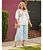 Nurture Plus Size Crop Palazzo Pants, Color:Light Medium Blue - Image 5