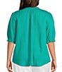 Nurture Plus Size Elbow Sleeve V-Neck Top, Color:Ocean Floor - Image 2