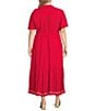 Nurture Plus Size Flutter Sleeve Maxi Dress, Color:Winter Berry - Image 2