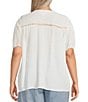 Nurture Plus Size Short Sleeve V-Neck Blouse, Color:White Sand - Image 2