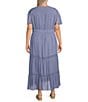 Nurture Plus Size Short Sleeve V-Neck Maxi Dress, Color:Blue Jean - Image 2