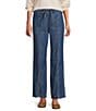 Nurture Lyocell Blend Pull-On Relaxed Straight Leg Pants, Color:Deep Indigo - Image 1