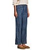 Nurture Lyocell Blend Pull-On Relaxed Straight Leg Pants, Color:Deep Indigo - Image 3