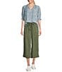 Nurture Pull-On Wide Leg Crop Pants, Color:Light Olive - Image 3