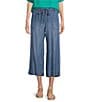 Nurture Pull-On Wide Leg Crop Pants, Color:Medium Blue - Image 1