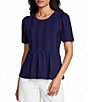 Nurture Ruched Short Sleeve Crew Neck Top - Image 1