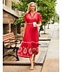Nurture Short Flutter Sleeve V-Neck A-Line Maxi Dress, Color:Winter Berry - Image 5