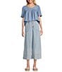 Nurture Short Sleeve Crew Neck Curved Yoke Top, Color:Light Blue - Image 3