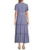 Nurture Short Sleeve V-Neck Maxi Dress, Color:Blue Jean - Image 2