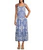 Nurture Sleeveless V-Neck Maxi Dress, Color:Blue Batik - Image 1