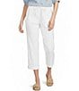 Nurture Stretch Linen Blend Cuffed Straight Leg Crop Pants - Image 1