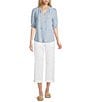 Nurture Stretch Linen Blend Cuffed Straight Leg Crop Pants - Image 5