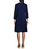 Nurture V-Neck 3/4 Sleeve Tier Dress, Color:Starry Night - Image 2