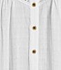 Nurture V-Neck Button Down Mixed Media Blouse, Color:White Sand - Image 4