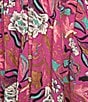 Nurture V-Neck Button Smocked Elbow Sleeves Midi Dress, Color:Rose Violet Floral Burst - Image 3