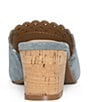 Color:Blue - Image 3 - Alanah Suede Toe Loop Cork Block Heel Sandals