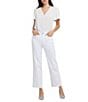 NYDJ Bailey Stretch Denim Lift Tuck® High Rise Straight Leg Jeans, Color:Optic White - Image 3