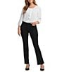 NYDJ Barbara Bootcut High Rise Jeans, Color:Black - Image 4