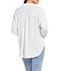 NYDJ Becky Collared Y-Neck Dolman Sleeve Georgette Blouse, Color:Optic White - Image 2