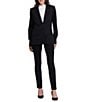 NYDJ Classic Ponte Knit Lapel Collar Long Sleeve Blazer, Color:Black - Image 3
