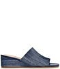 Color:Dark Blue - Image 2 - Claudine Denim Wedge Slide Sandals