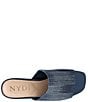Color:Dark Blue - Image 4 - Claudine Denim Wedge Slide Sandals
