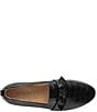 Color:Black - Image 4 - Douglas Crocodile Embossed Leather Bow Loafers