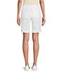 NYDJ Ella Crepe Valley Print Slim Fit Mid Rise Slit Hem Stretch Denim Shorts, Color:Optic White - Image 2