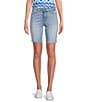 NYDJ Ella Straight Side Slit Denim Shorts, Color:Blue Valley - Image 1