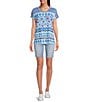 NYDJ Ella Straight Side Slit Denim Shorts, Color:Blue Valley - Image 3