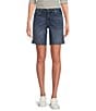 NYDJ Ella Straight Side Slit Denim Shorts, Color:Rio Rapids - Image 1