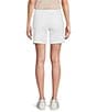 Color:Optic White - Image 2 - Frankie Mid Rise Wide Waist Stretch Denim Shorts